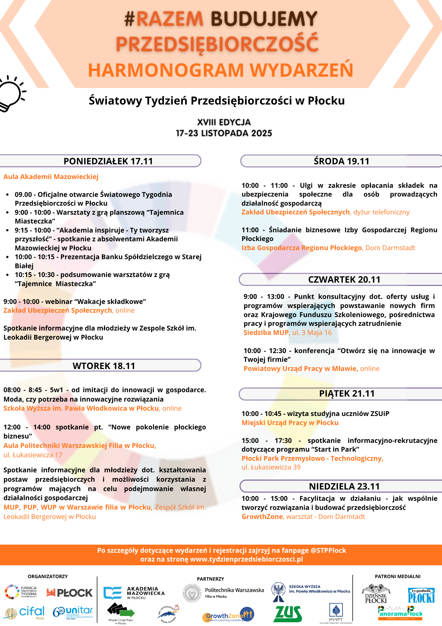 Zielone światło dla nowych możliwości. W Płocku rusza 18. edycja Światowego Tygodnia Przedsiębiorczości. Co, gdzie, kiedy i o której?