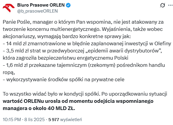 Obajtek wezwany do Prokuratury. Kaczyński nawołuje do protestu. Orlen przypomina o „epidemii dystrybutorów” i miliardach złotych