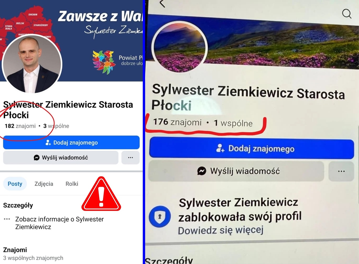Ktoś podszywa się pod starostę płockiego. Powstały dwa fałszywe konta! Sylwester Ziemkiewicz ostrzega: nie dajcie się nabrać!