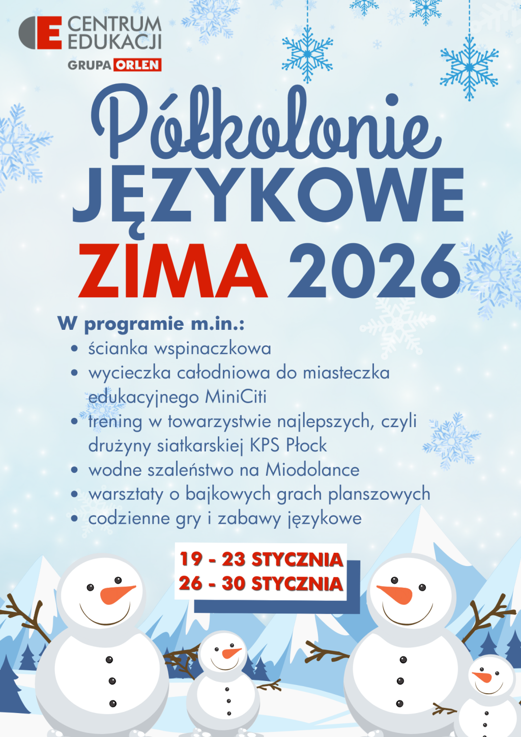 Są jeszcze wolne miejsca. Półkolonie zimowe w Centrum Edukacji grupy Orlen pełne atrakcji…