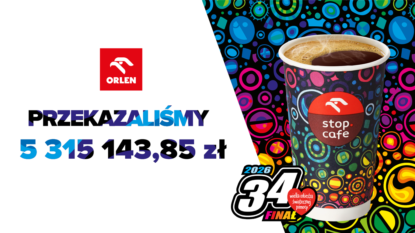 Orlen po raz kolejny przekaże pieniądze WOŚP. Jaka kwota ze sprzedaży kawy, a jaka z kwestarskich puszek?