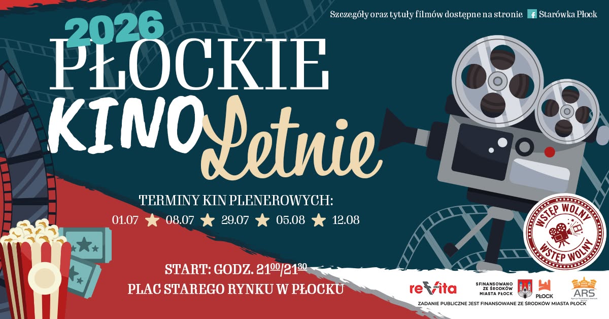 Pokazy filmowe pod chmurką, a dokładnie na Starym Rynku. W każdą środę Płockie Kino Letnie