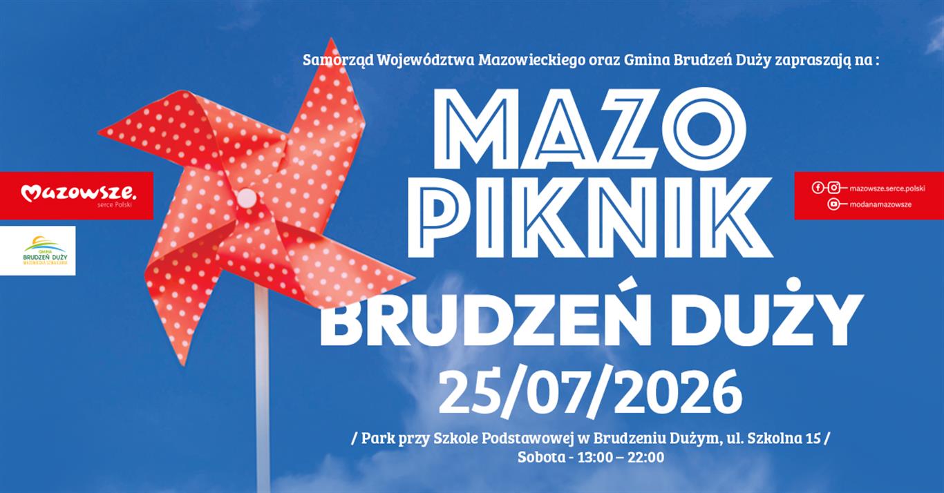 Szykuje się fajna impreza w Brudzeniu Dużym. Mnóstwo atrakcji, a wśród nich koncert gwiazdy
