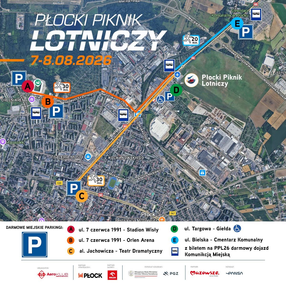 Płocki Piknik Lotniczy. Najczęściej zadawane pytania. Rodzaje biletów, parkingi, darmowa komunikacja miejska, program! Mamy to w jednym miejscu!