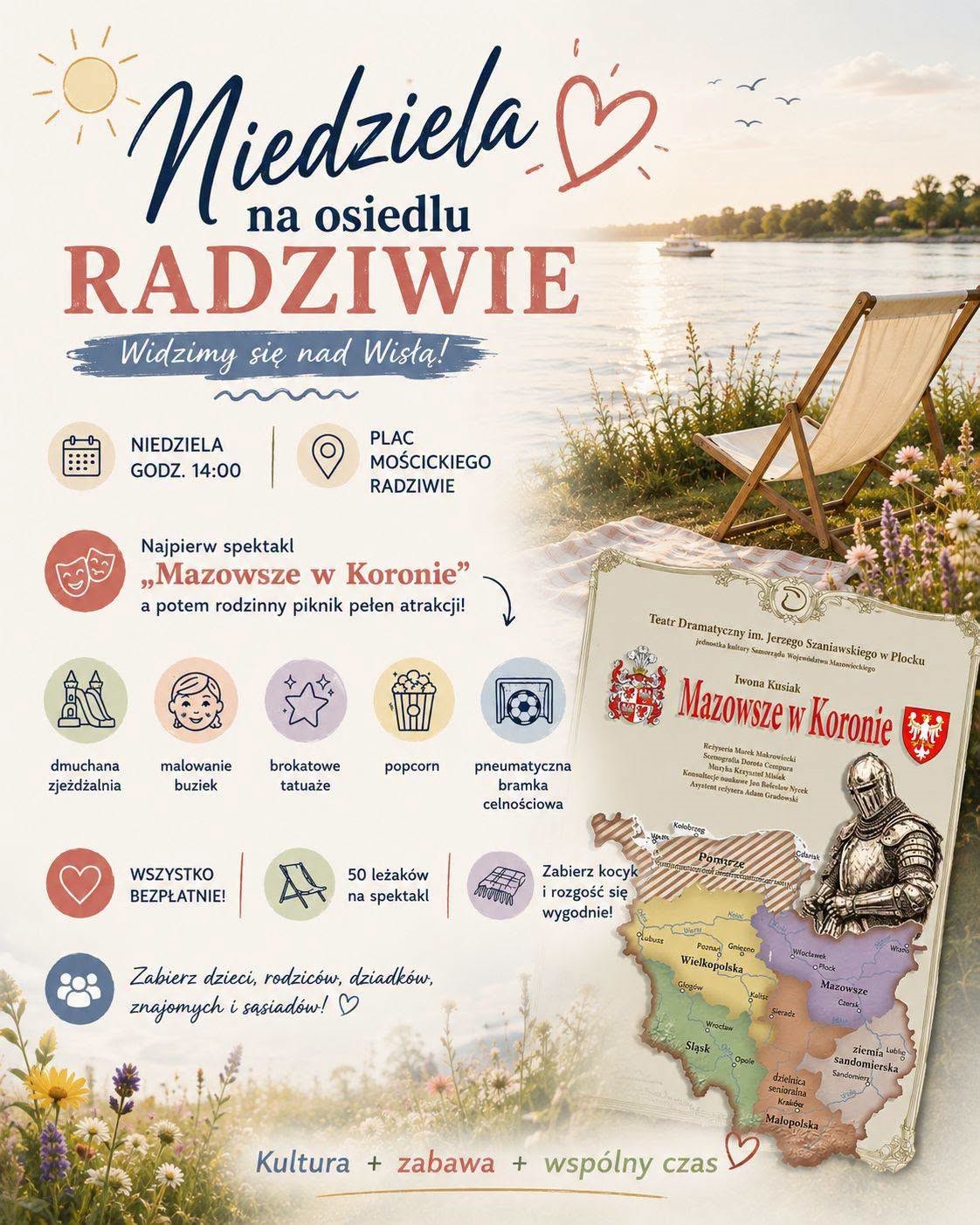 Wpadnijcie dziś na płockie Radziwie. Szykuje się wydarzenie wypełnione atrakcjami. No i Wisła tuż obok…