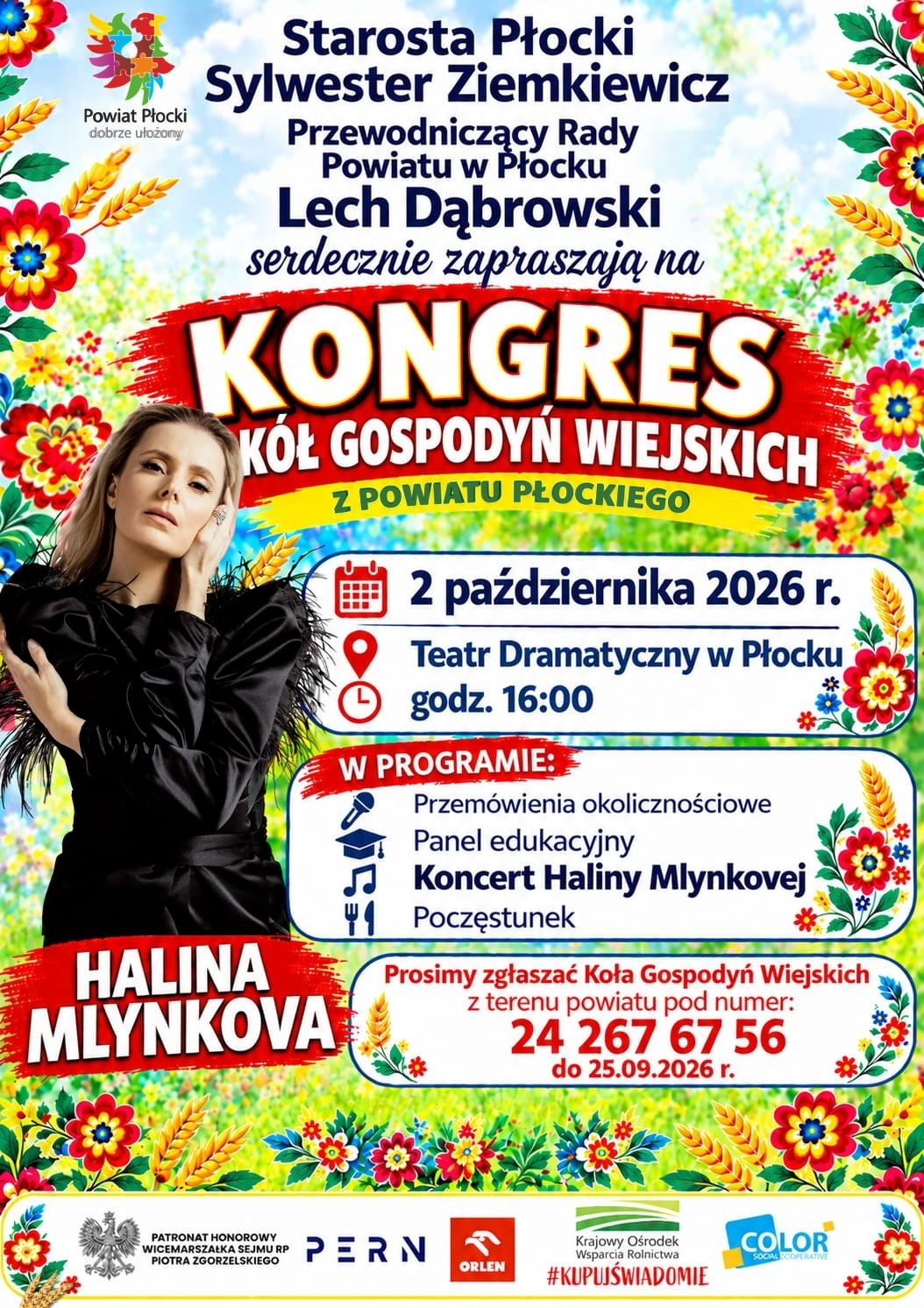 Koła Gospodyń Wiejskich zjadą do płockiego teatru na wyjątkową imprezę. W programie koncert Haliny Młynkovej