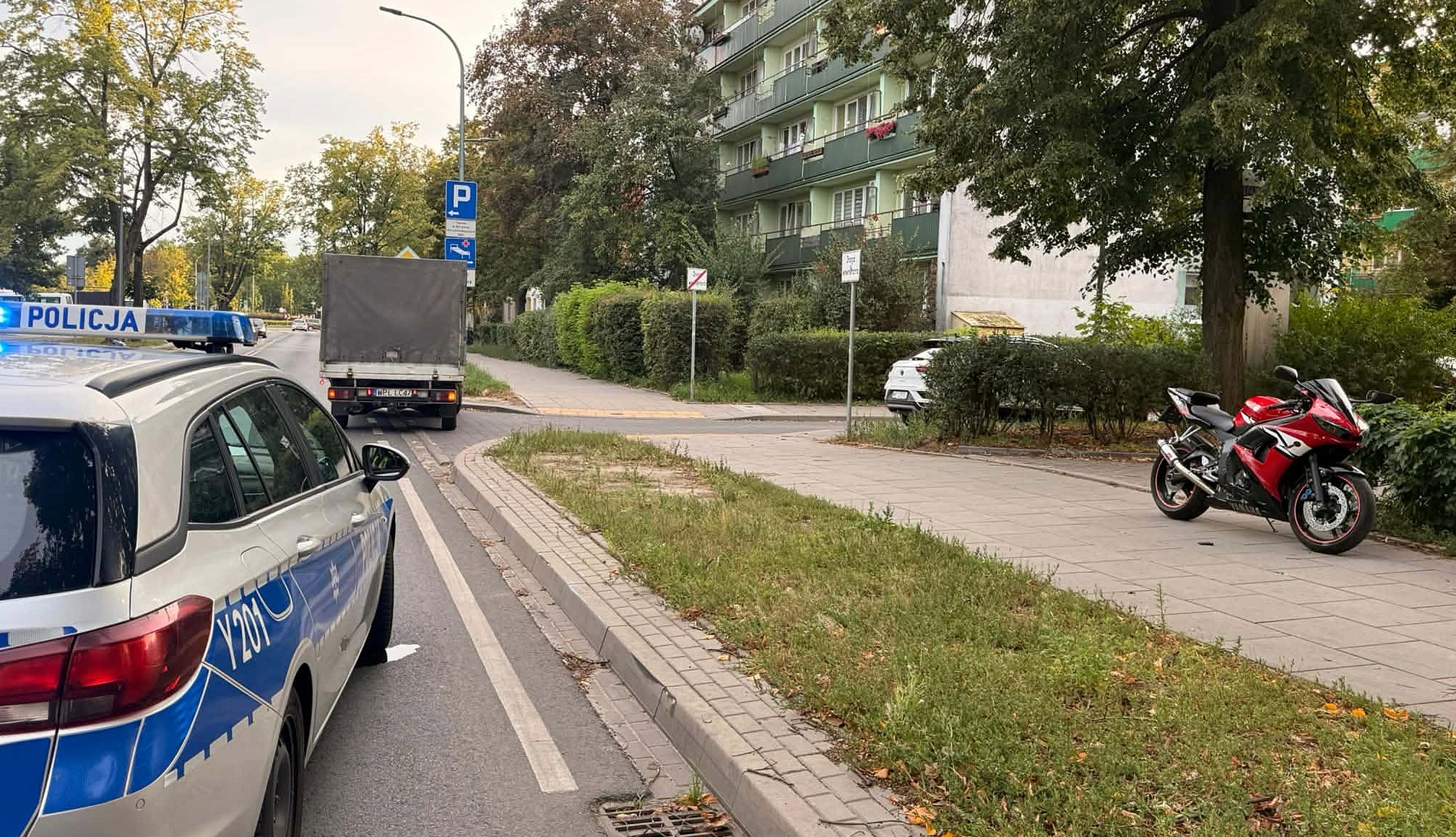 Wypadek w centrum Płocka. Motocyklista trafił do szpitala